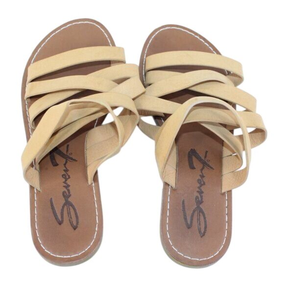 Seven7 Womens Sz 8M Buci Strappy Boho Festival Coastal Tan Brown Beige Sandals - Picture 4 of 10
